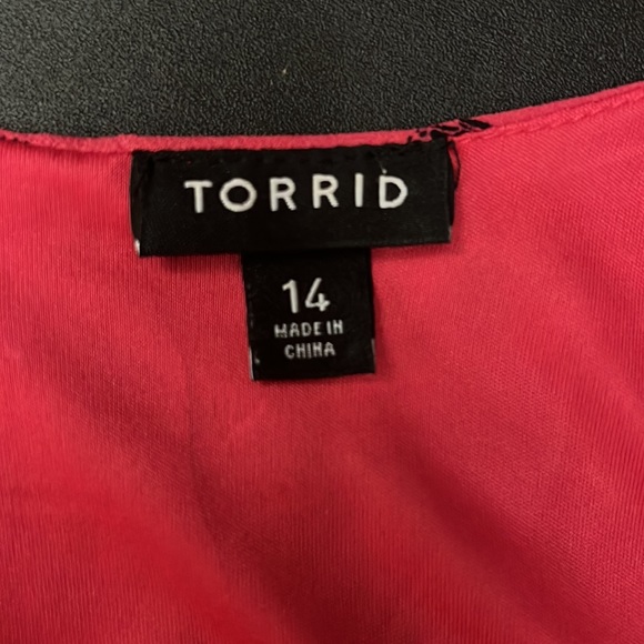 EUC Bright Pink with Black Butterfly Print Chiffon Dress - Picture 2 of 3